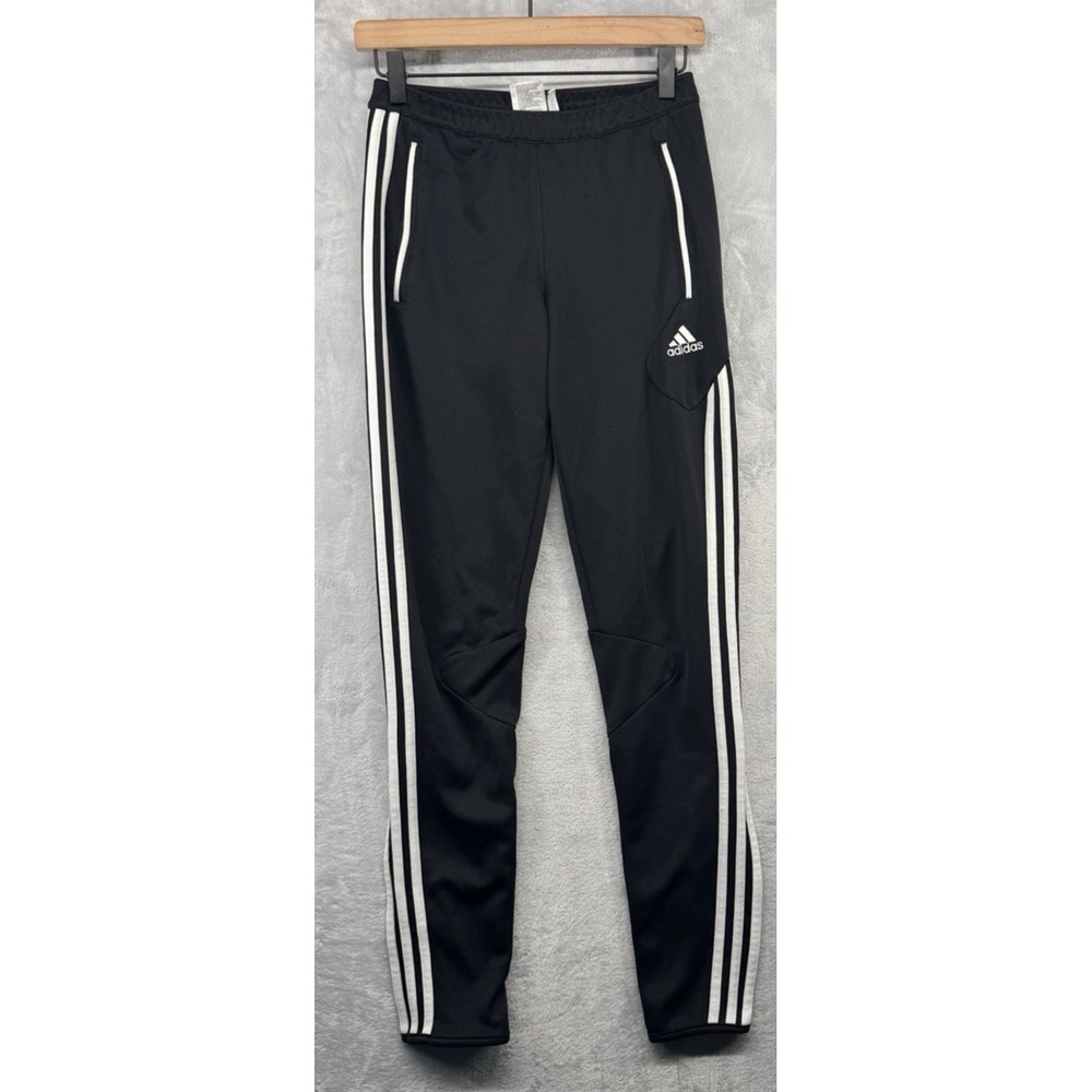 Adidas‎ ClimaLite Black Track Pants White 3-Stripe Women's SIze XS
